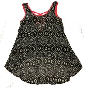 M Statement Black, White & Pink Tribal Tank Top